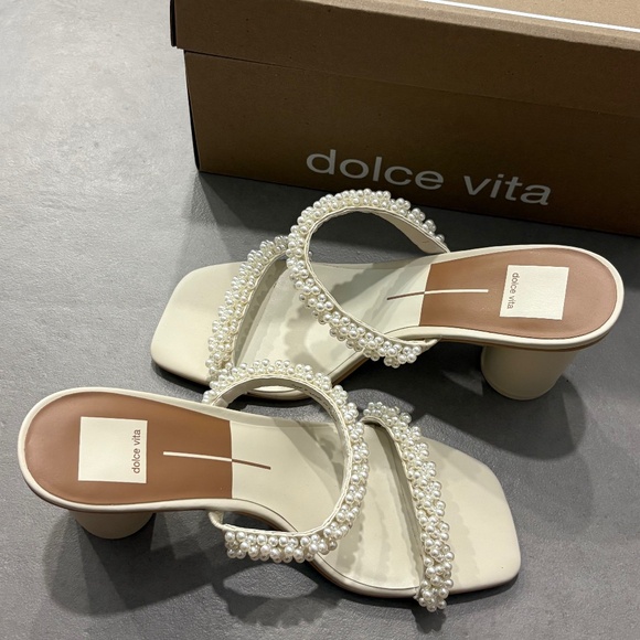 Dolce Vita Noel Heels Vanilla Pearls - Picture 8 of 12